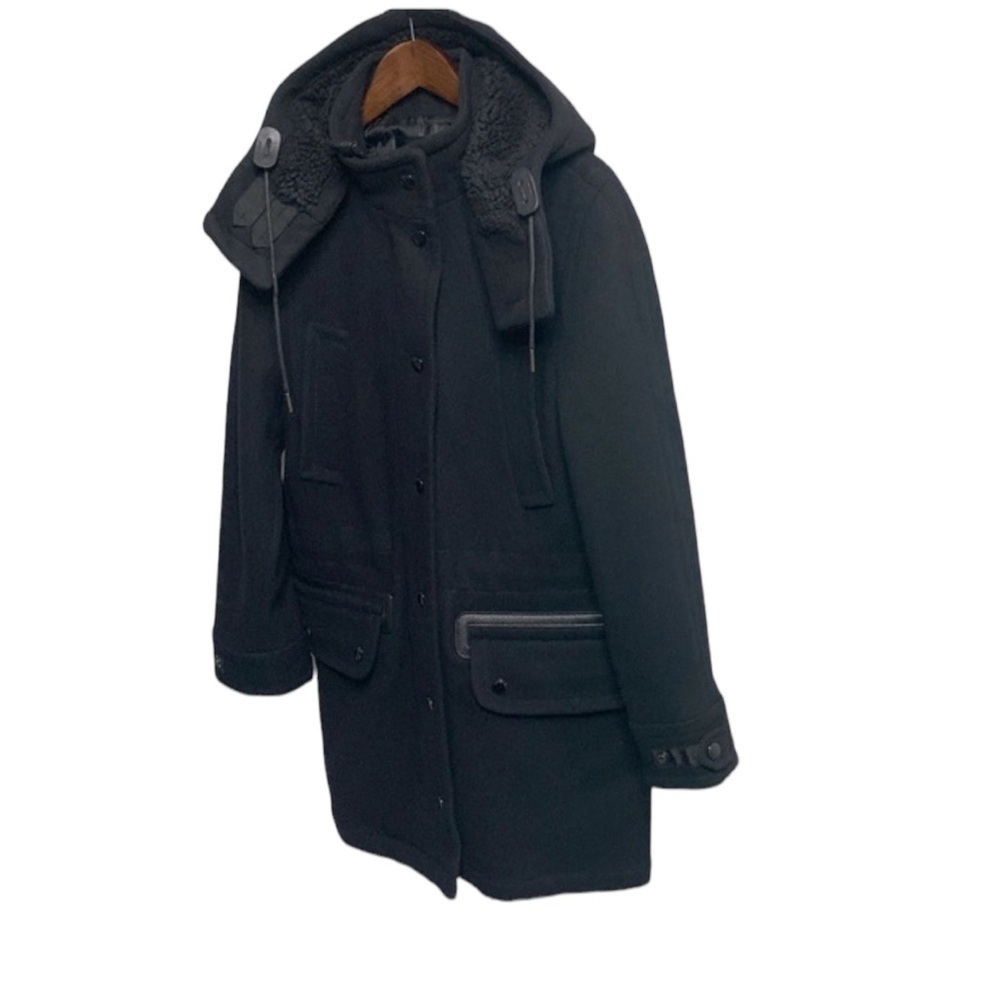 Coach New York Black Leather Trim Parka Coat - Picture 2 of 12